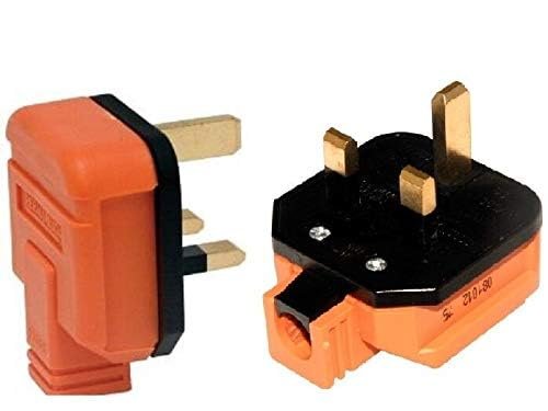 Heavy-Duty 13 Amp UK 3-Pin Mains Plug ( Orange) Pack of 2 | Heat-Resistant & Durable Power Plug for Home, Industrial & Workshop Use,BS1363-Certified,3 pin plug uk,13 amp plug uk,(PERMAPLUG)