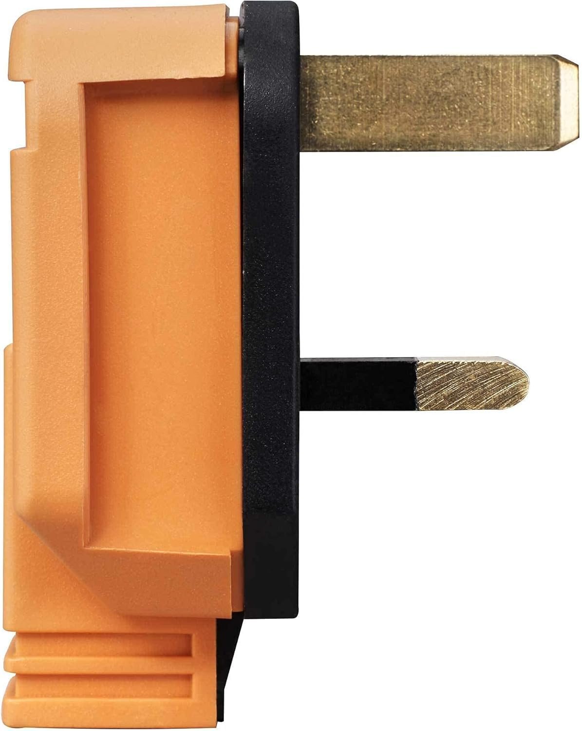 Heavy-Duty 13 Amp UK 3-Pin Mains Plug ( Orange) | Heat-Resistant & Durable Power Plug for Home, Industrial & Workshop Use,BS1363-Certified,3 pin plug uk,13 amp plug uk,(PERMAPLUG)